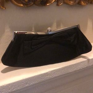 Black Satin Bow Clutch